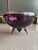 Mid-Century Modern 1980s Memphis Design Ettore Sottsass Style Metal Footed Amethyst Glass Bowl Fontana Arte Style For Sale - Image 3 of 12