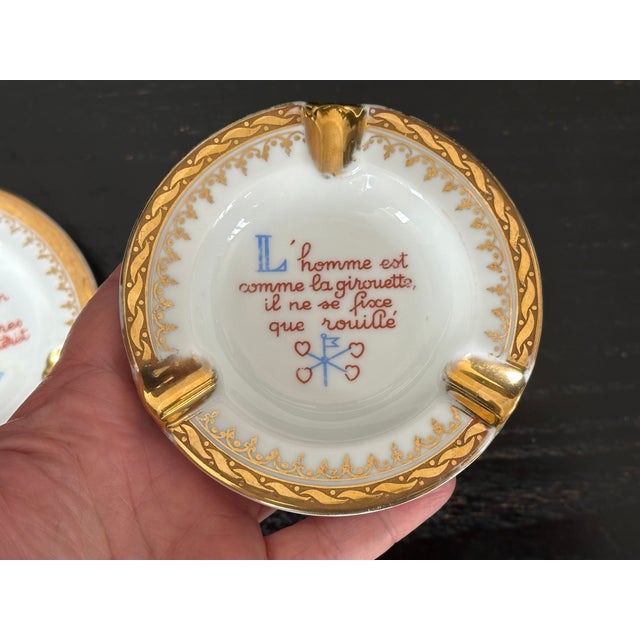 Vintage French Limoges Ashtray Catchall Set of 2 For Sale - Image 11 of 18