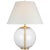 AERIN by Visual Comfort Signature Morton Large Table Lamp in Clear Glass with Linen Shade For Sale