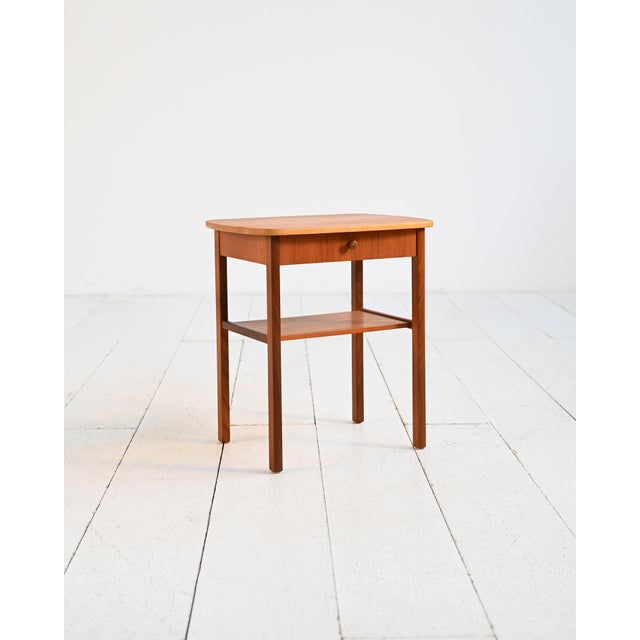 Scandinavian Teak Bedside Table, 1960s For Sale - Image 3 of 10