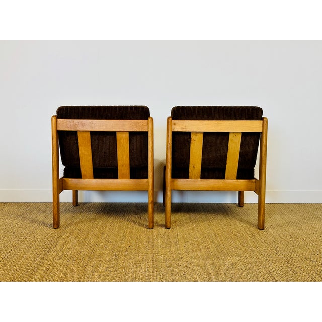 Vintage Scandinavian Oak and Corduroy Modular Living Room Set, 1960s, Set of 5 For Sale - Image 15 of 18