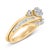 Contemporary 14K Yellow Gold Plated Sterling Silver 1/2 Cttw Diamond Cluster Spiral Bridal Set - Size 7 For Sale - Image 3 of 6