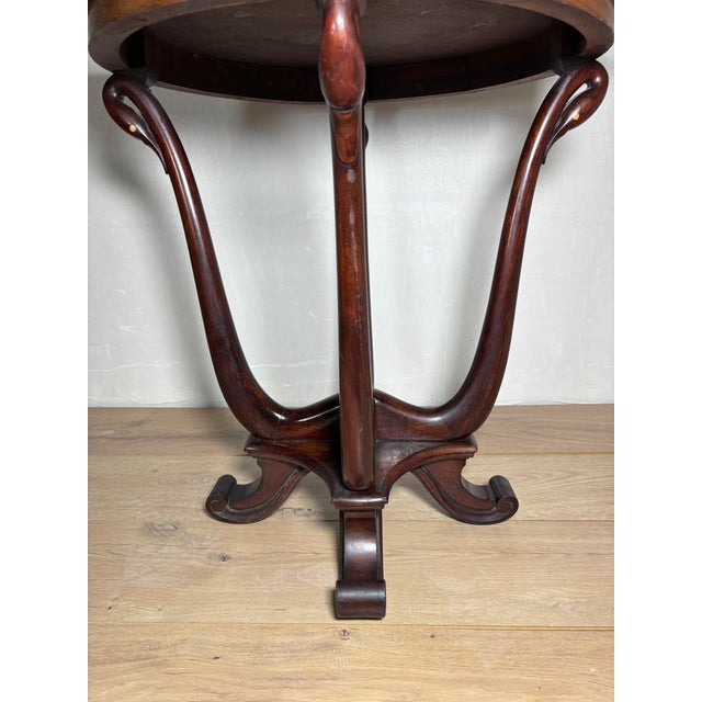 Wood Art Nouveau Oak Pedestal Side Table, Early 20th Century For Sale - Image 7 of 12