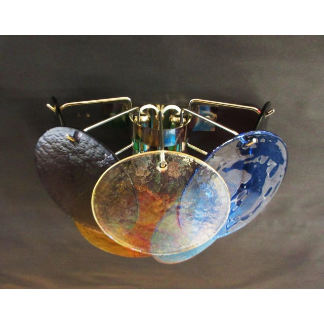 Murano 1970s Pair of Vistosi Sconces 10 Multicolored Murano Glasses For Sale - Image 4 of 10