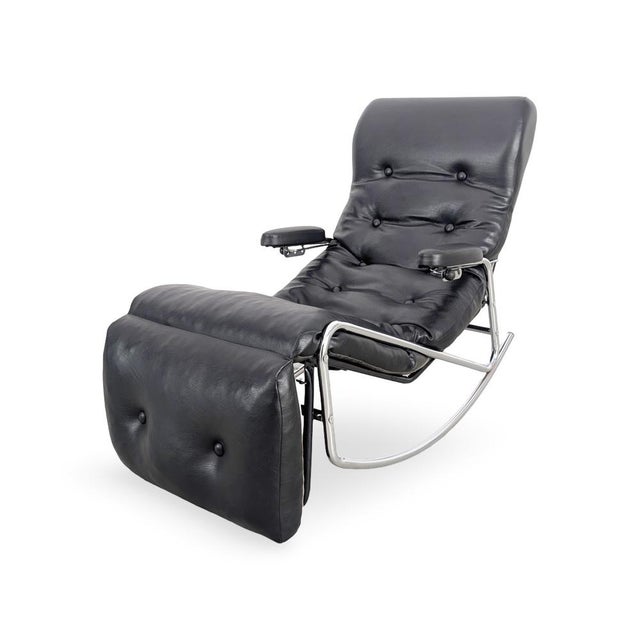 Rocking Chair in Leather from Maison Lama For Sale - Image 4 of 11