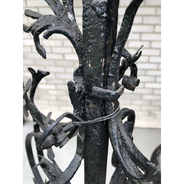 Black French Hand Forged Wrought Iron Cremaillere Kitchen Tool Holder For Sale - Image 8 of 13