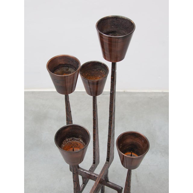 Brutalist Candleholder Sculpture in Wrought Iron, France, 1970s For Sale - Image 12 of 16