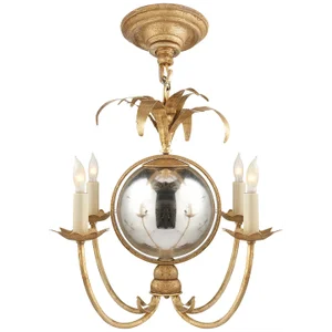Chapman & Myers for Visual Comfort Signature Gramercy Mini Chandelier in Gilded Iron