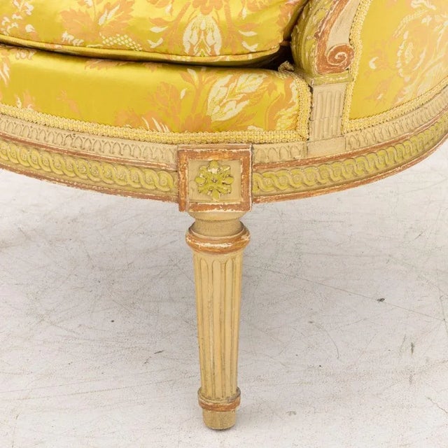 Louis XVI Style Painted Bergere, 19th C. For Sale - Image 4 of 6