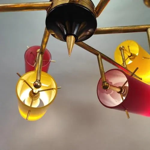 Italian Chandelier from Stilnovo, 1950s For Sale - Image 9 of 11