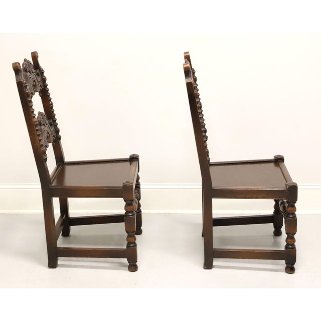 Grand Rapids Bookcase and Chair Co Antique Early 20th Century Oak Gothic Revival Dining Side Chairs - Pair A For Sale - Image 4 of 11