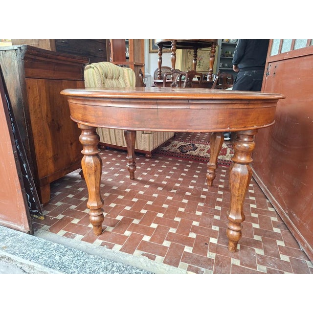Antique Round Extendable Table in Wood, 1850 For Sale - Image 10 of 11