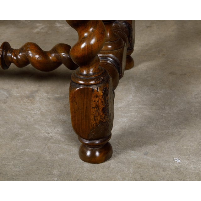 English Georgian Period Early 19th century Walnut Barley Twist Side Table For Sale - Image 9 of 12