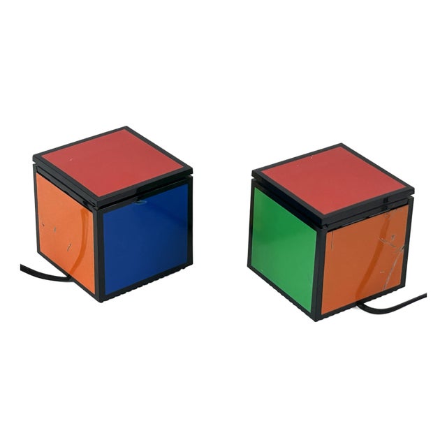 Early Pentacolore Cuboluce Table Lamps by Franco Bettonica & Mario Melocchi for Cini & Nils, 1972, Set of 2 For Sale