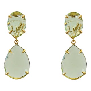 Angelina Earrings, Light Green, Pierced For Sale