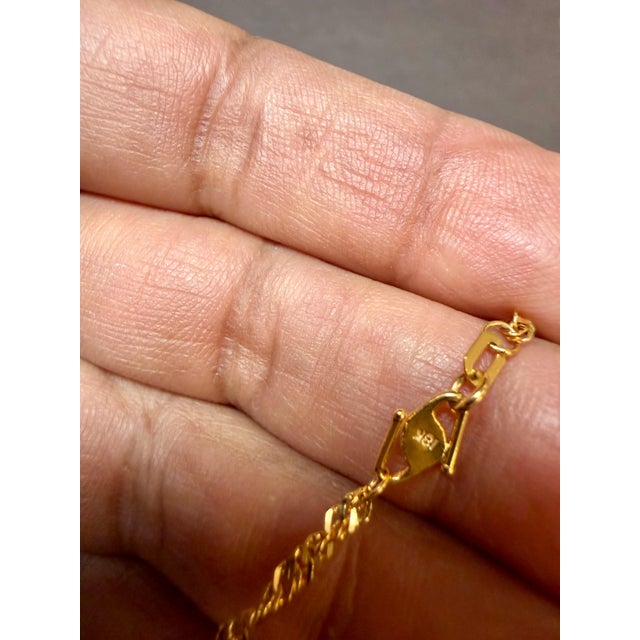 Metal Vintage 18 Karat Yellow Gold 4 Gm, Link Chain, 2.0 Mm Necklace, 22" Long For Sale - Image 7 of 8