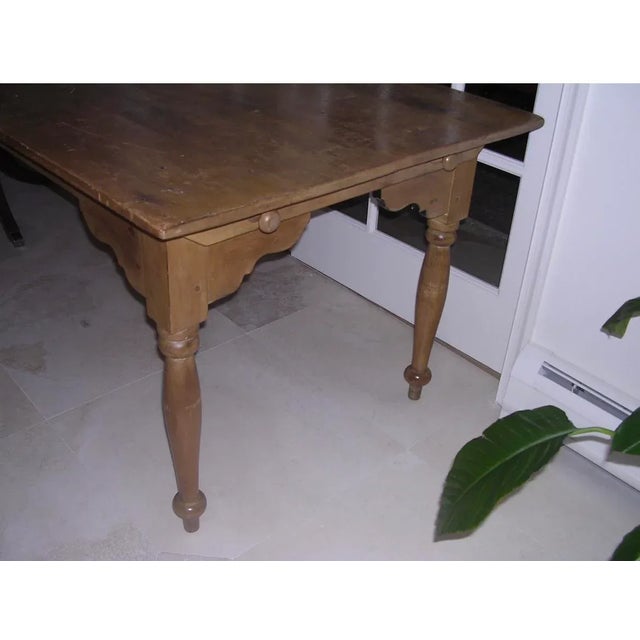 Antique Pine Farm Table For Sale - Image 4 of 13