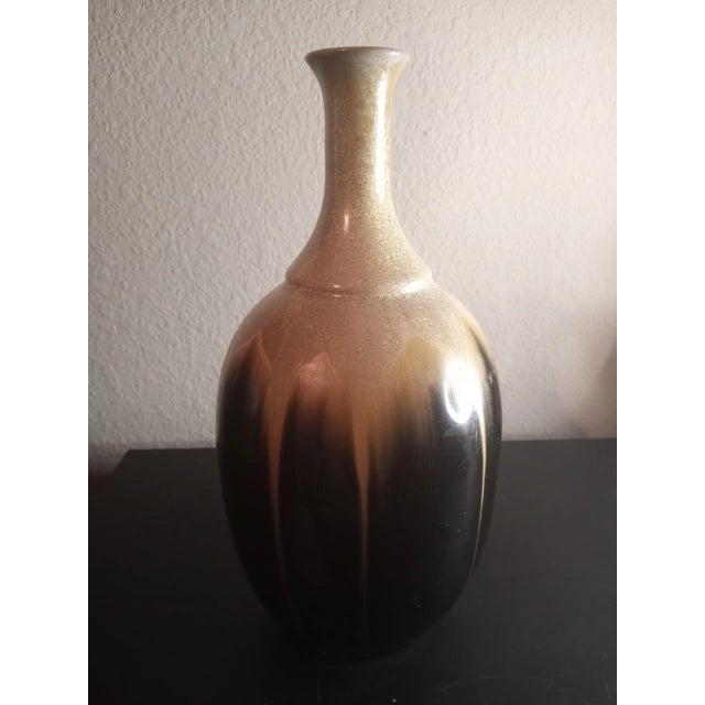 1970s Studio Art Drip Glaze Ceramic Decorative Vase For Sale - Image 4 of 6