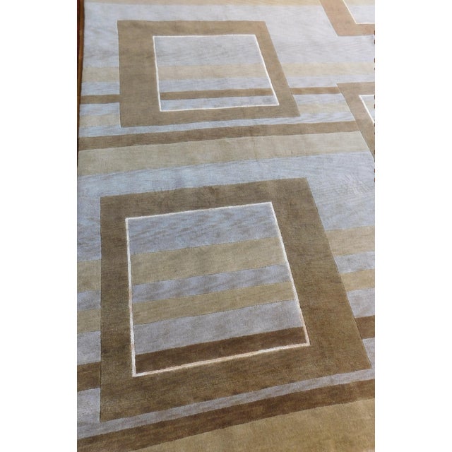 Hand-Knotted Moder Geometric Architectural Rug. 8'x 10'2" For Sale - Image 10 of 14