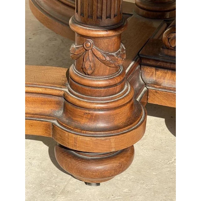 Brown Large Walnut Dining Table For Sale - Image 8 of 13