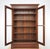 Traditional Late 20th Century Traditional Walnut Glass Front Double Door Bookcase Cabinet For Sale - Image 3 of 16