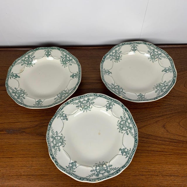 Compiègne Flat and Deep Plates from Longwy Factory, 1890s, Set of 6 For Sale - Image 10 of 18