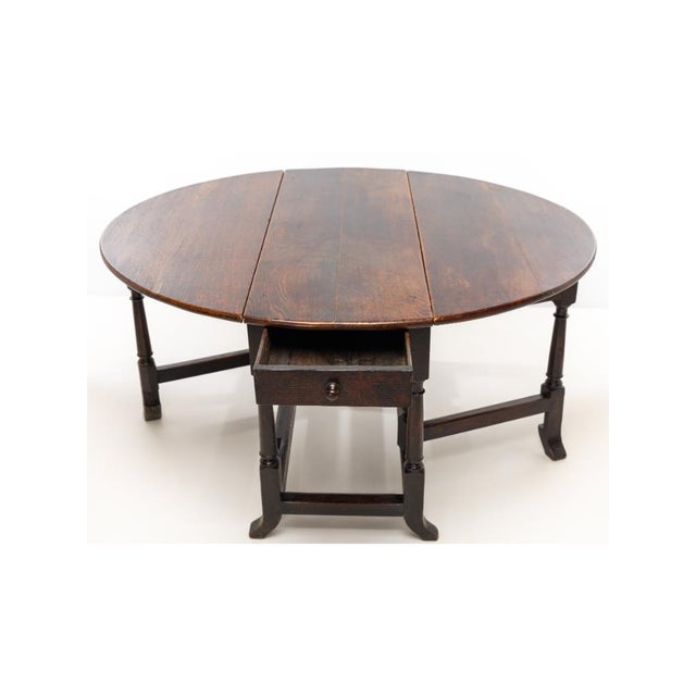 Brown Charles II Oak Gate Leg Dining Table, 1680 For Sale - Image 8 of 17