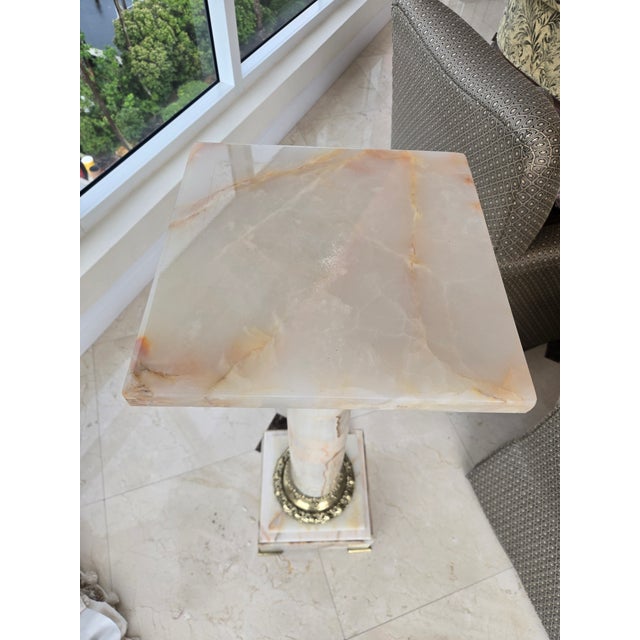 Ornate French Style Onyx and Bronze Louis 16th Pedestal For Sale - Image 11 of 12