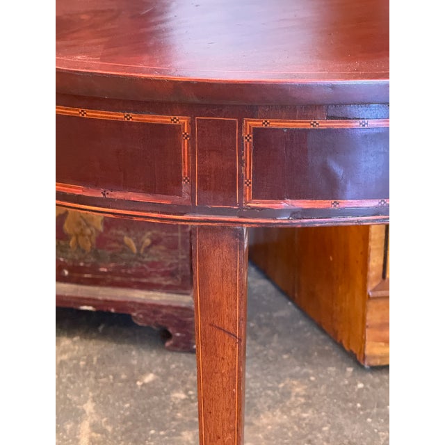 English Late 18th Century George III Mahogany Demi-Lune Table For Sale - Image 3 of 10