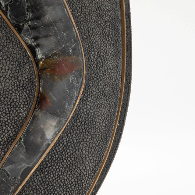 Modern Vase in Shagreen With Quartz and Brass Details by R&y Augousti For Sale - Image 10 of 10