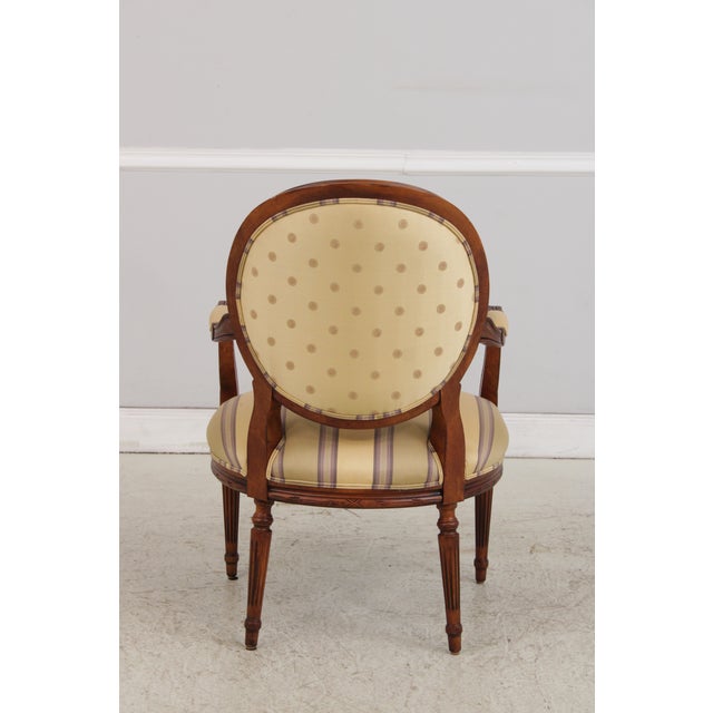 Louis XVI Style Mahogany Open Arm Fauteuil Chair For Sale In Philadelphia - Image 6 of 18