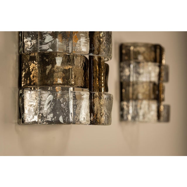 LP277 Wall Lamps in Tobacco and Crystal Glass by Carlo Nason for Mazzega, Italy, 1970s, Set of 3 For Sale - Image 10 of 14