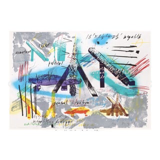 1980s Michael Heizer Postmodern Lithograph Signed, Stamped and Dated Edition 40 For Sale