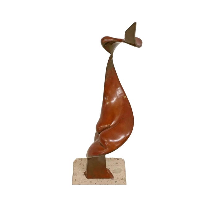 Abstract 1999 Bronze Abstract Sculpture by Noted Mexican Artist Jonas Gutierrez Castillo For Sale - Image 3 of 12