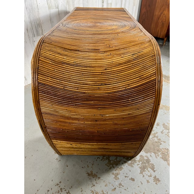 Pencil Reed Console Table in the Style of Gabriella Crespi For Sale - Image 9 of 13