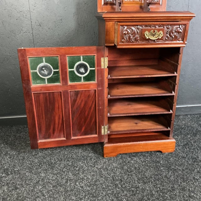 1900 - 1909 Antique Mahogany Music Cabinet, 1905 For Sale - Image 5 of 7