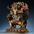 Vintage Tibetan Painted Gilded Bronze Dorje Shugden Protector Buddha Statue on Lion For Sale In Los Angeles - Image 6 of 10