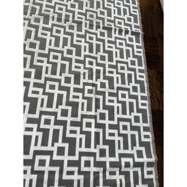 2010s Kravet Couture Greek Key Diva Gray Epingle 3+y Fabric For Sale - Image 5 of 13