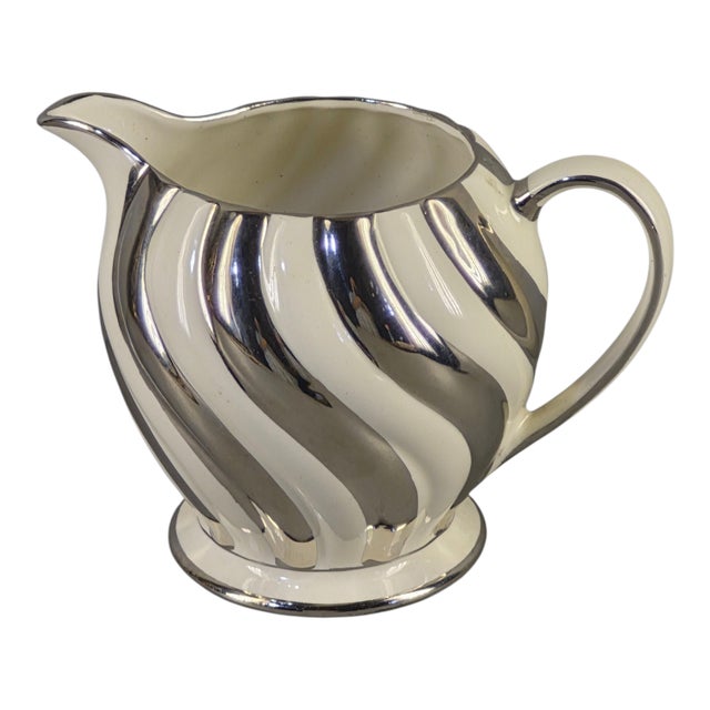 Vintage Sadler England Silver & Cream Swirl Porcelain Milk Pitcher For Sale - Image 9 of 9