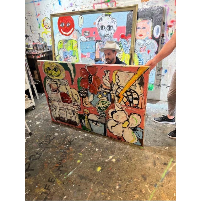 Abstract Expressionism Scott Harper Mixed Media Painting titled “M83” 40 x 60 2024 For Sale - Image 3 of 11