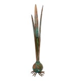 1985 Carnevale Verdigris Brass Sprouting Onion Bud Vase Sculpture – Organic Modern / Folk Art For Sale