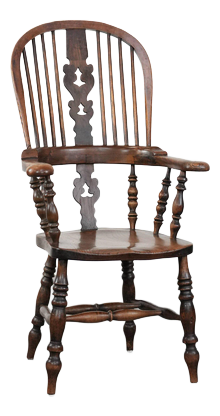 Antique English Highback Windsor Chair, 1700s