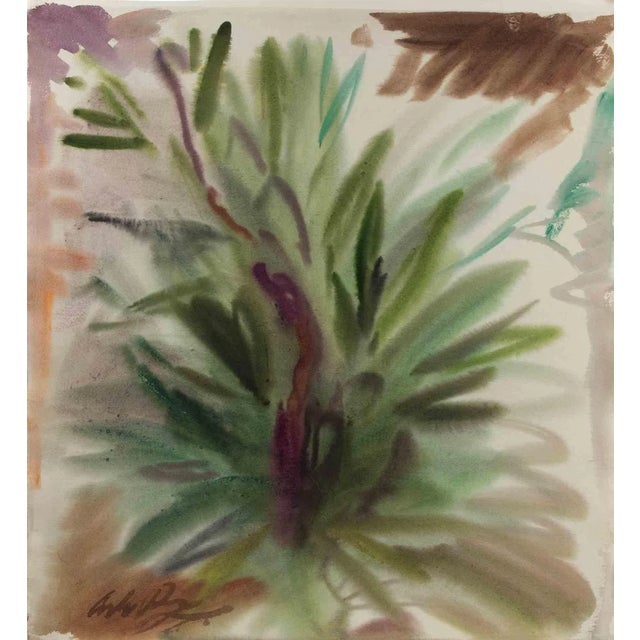 Carlo Ravagnan, Plant, Watercolor, 1960s For Sale