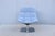 Royal Blue Modern Contemporary Knoll Jehs+Laub Swivel Lounge Chair in Blue and White Fabric For Sale - Image 8 of 18