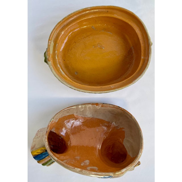 1940s Handmade Mexican Chicken in a Basket Lidded Casserole - For Sale In Monterey, CA - Image 6 of 11