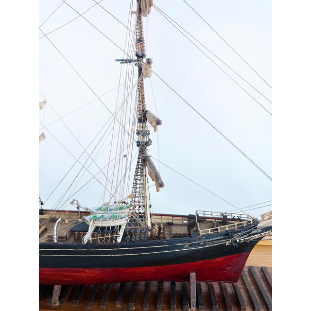 English English 1870 Cutty Sark Clipper Hand-Crafted Model Encased in Wood, Glass 1970s For Sale - Image 3 of 18