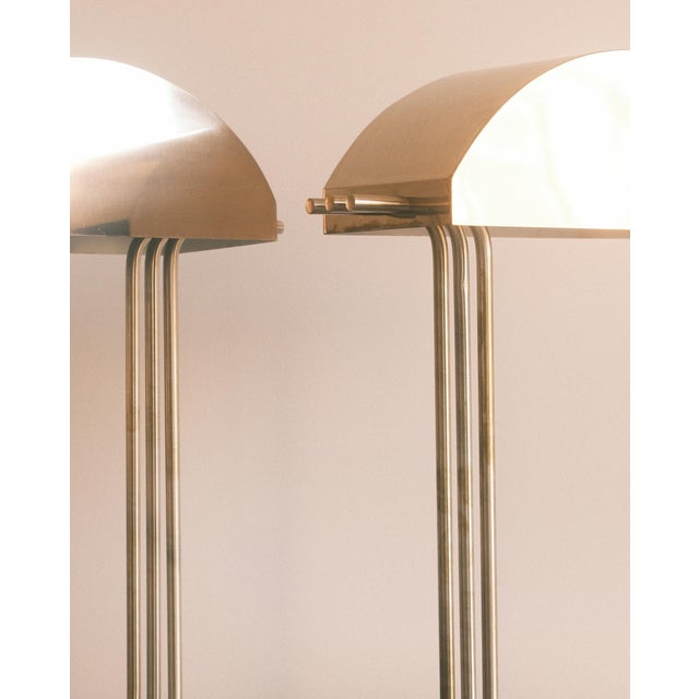 Bauhaus Architectural Table Lamps in the style of Marcel Breuer, France, 1970s, Set of 2 For Sale - Image 3 of 8