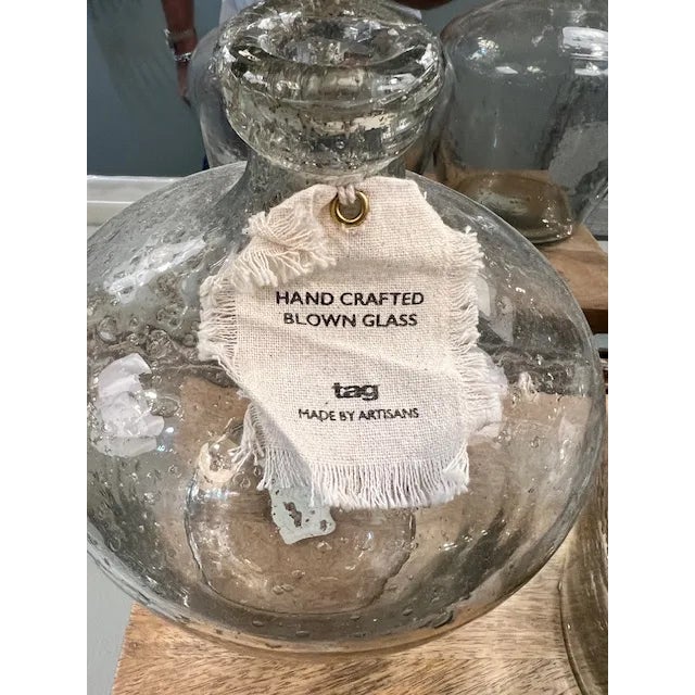 Modern Seeded Pebble Hand Blown Glass Vase For Sale - Image 3 of 5