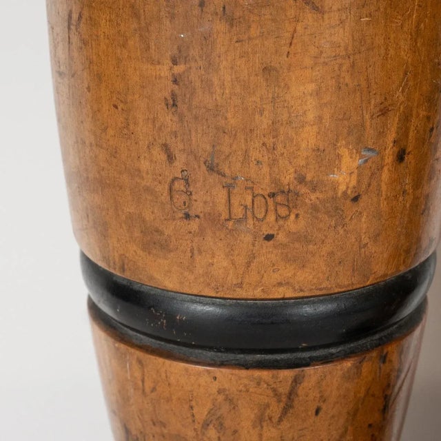 Wood Vintage 1950s Retrofitted Juggling Pin Lamps - a Pair For Sale - Image 7 of 12