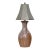 Vintage Ceramic Drip Glaze Table Lamp in Brown Studio Pottery Style With Tapered Shade For Sale